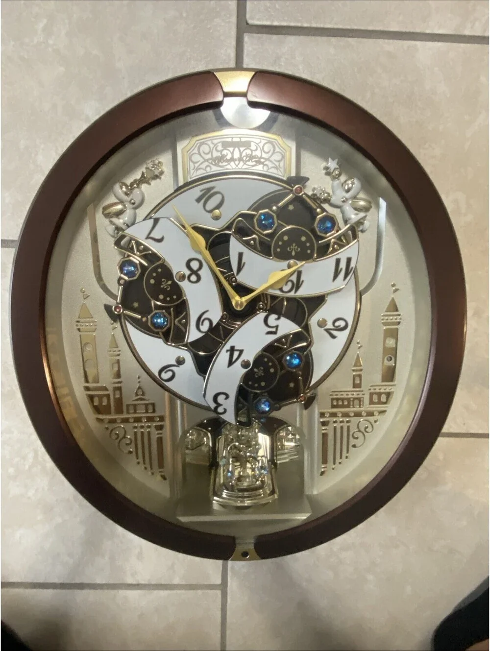 Melodies in Motion Musical Wall Clock,Spring Dance Adjustable Volume,16